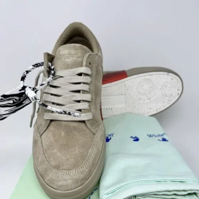 Pre-owned Off-white Vulcanized Low Top Men's Suede Sneakers Size 6 Us/ 39 Eu Beige In Brown