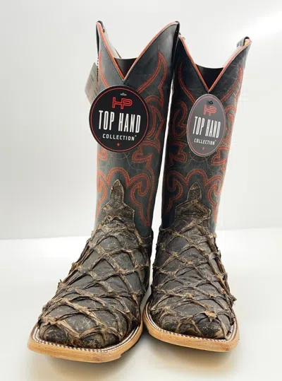 Pre-owned Bass Horse Power Boots By Anderson Bean Top Hand Collection Toasted Big  - Hp8006 In Blue