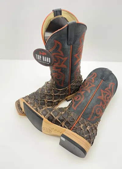 Pre-owned Bass Horse Power Boots By Anderson Bean Top Hand Collection Toasted Big  - Hp8006 In Blue