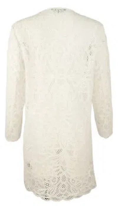 Pre-owned Ralph Lauren Lauren  Women's Plus Size Lace Open Front Jacket W 2x In White