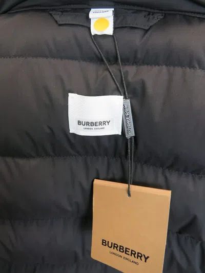 Pre-owned Burberry $1390  Newbridge Black Hooded Quilted Down Long Parka Puffer Coat M