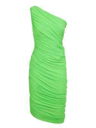 Pre-owned Norma Kamali Neon Green Midi Dress M