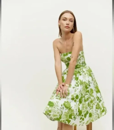 Pre-owned Reformation Buttercup Dress Rialto, Value $278, Size 12 In White