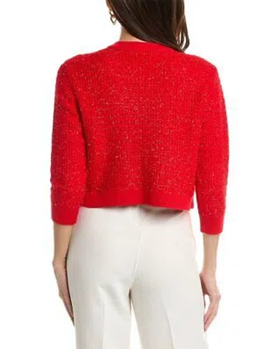 Pre-owned Alice And Olivia Alice + Olivia Akira Wool-blend Cardigan Women's Red Xs