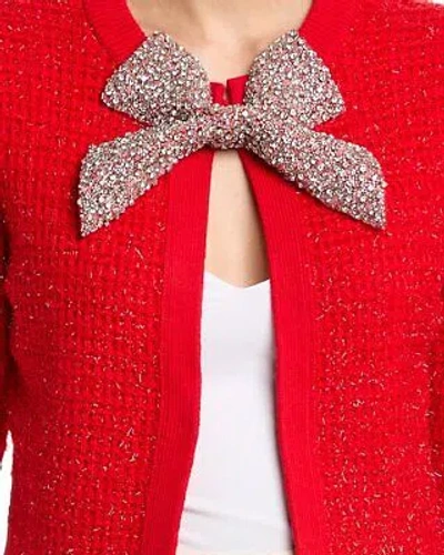 Pre-owned Alice And Olivia Alice + Olivia Akira Wool-blend Cardigan Women's Red Xs