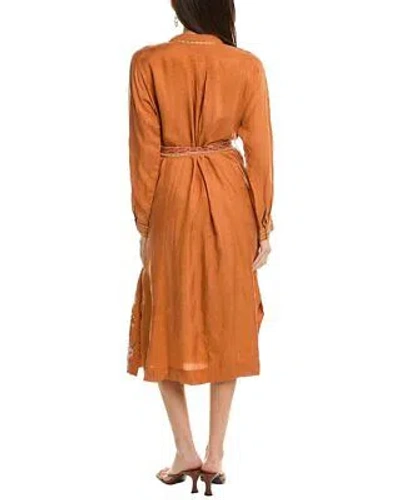 Pre-owned Johnny Was Fairlie Midi Dress Women's In Brown