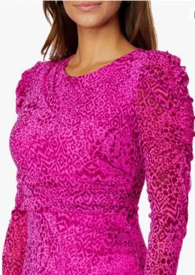 Pre-owned Lilly Pulitzer Preslie Mesh Midi Dress Med, Xl In Cerise Pink Pattern Play