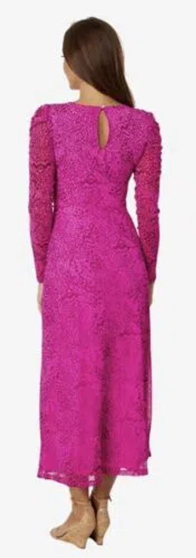 Pre-owned Lilly Pulitzer Preslie Mesh Midi Dress Med, Xl In Cerise Pink Pattern Play