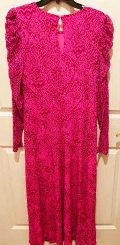 Pre-owned Lilly Pulitzer Preslie Mesh Midi Dress Med, Xl In Cerise Pink Pattern Play