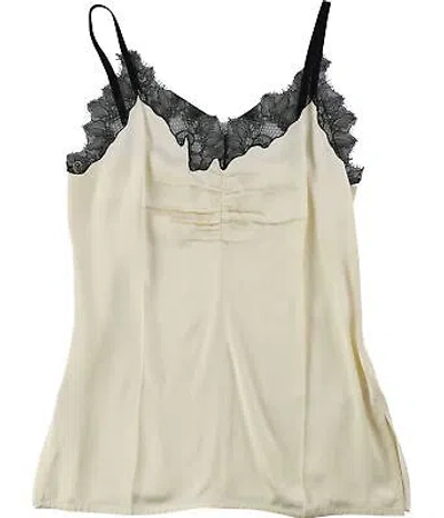 Pre-owned Helmut Lang Womens Lace Slip Cami Tank Top, Off-white, X-small In Blanchedalmond