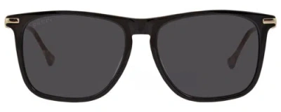 Pre-owned Gucci Gg0915sa-001 Women's Designer Sunglasses Black Gold Brown Havana/grey 56mm In Multicolor