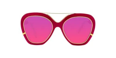 Pre-owned Irresistor Women's Fuxia Gold Sunglasses La-isla-bonita-prsv-s0204 In Pink