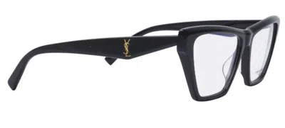 Pre-owned Saint Laurent Slm103 Opt 001 Black Black Cat-eye Women's Eyeglasses In Clear