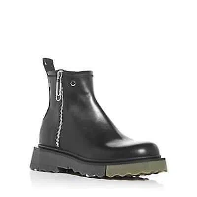 Pre-owned Off-white Men's Sponge Zip Up Boots Black, Army Green Eur 44 Us 11