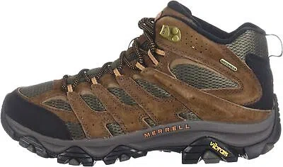 Pre-owned Merrell Men's Moab 3 Mid Waterproof Hiking Boot, Earth, 13 Wide In Blue