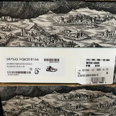 Pre-owned Gucci Ultrapace Sneakers Men's Gray Silver Leather Shoes Uk7.5(us8) With Box In Multicolor