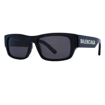 Pre-owned Balenciaga Grey Rectangular Men's Sunglasses Bb0261sa 001 57 Bb0261sa 001 57 In Gray