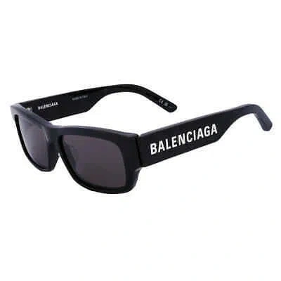 Pre-owned Balenciaga Grey Rectangular Men's Sunglasses Bb0261sa 001 57 Bb0261sa 001 57 In Gray