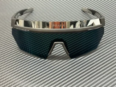 Pre-owned Prada Linea Rossa Ps 01ys 1bo03u Black Gray Men's 71 Mm Sunglasses