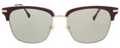 Pre-owned Gucci Gg0918s-003 Unisex Sunglasses Burgundy Red Gold Brown Tortoise/green 56 Mm In Multicolor