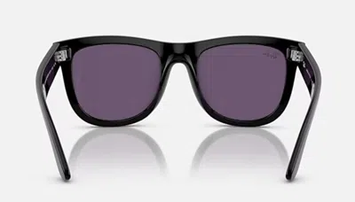 Pre-owned Ray Ban Ray-ban Wayfarer Reverse Lenny Kravitz Sunglasses Black Frame/ Violet Size M In Purple