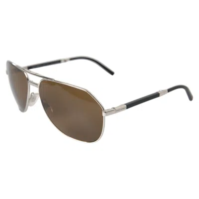 DOLCE & GABBANA Pre-owned Sunglasses Dg2106 Silver Metal Framefolding Pilot Eyewear 740usd In Brown