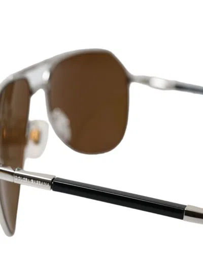 Pre-owned Dolce & Gabbana Sunglasses Dg2106 Silver Metal Framefolding Pilot Eyewear 740usd In Brown