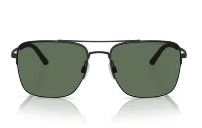 Pre-owned Oliver Peoples 0ov1343s R-2 50629a Matte Black/green Polarized Men's Sunglasses