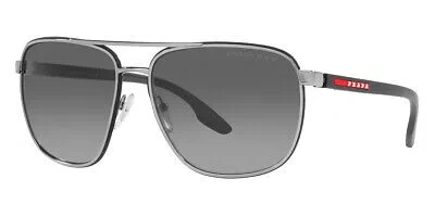 Pre-owned Prada Ps 50ys Sunglasses Gunmetal Polarized Gray Gradient 62 & Authentic