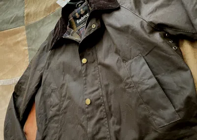 Pre-owned Barbour Ashby Wax Coated Jacket Waxed Olive Coat M Mens Mwx0339ol71