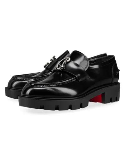 Shop Christian Louboutin Women's Cl Moc Lug Loafers In Black