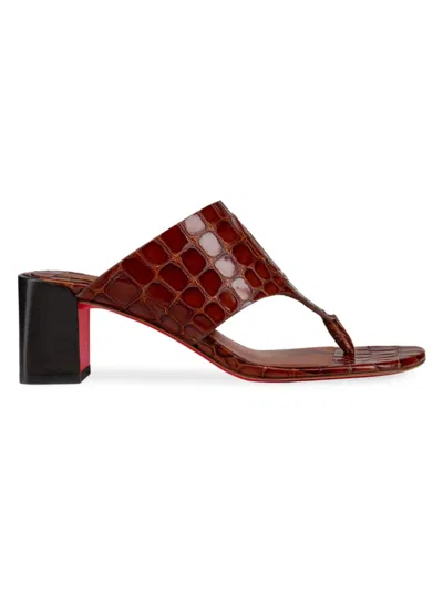 Shop Christian Louboutin Women's Cl Tongamule Sandals In Brown