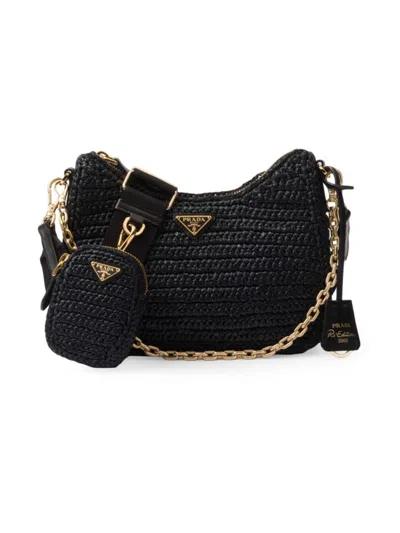Shop Prada Women's Re-edition 2005 Crochet Bag In Black