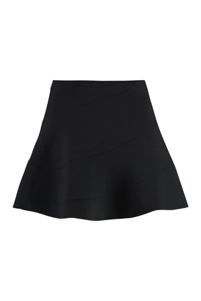 Shop Alaïa Full Mini Skirt In Black
