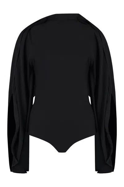 Shop Alaïa Viscose Bodysuit In Black