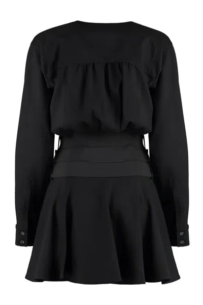 Shop Alaïa Wool Dress In Black