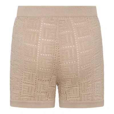 Shop Balmain Shorts In Ficelle