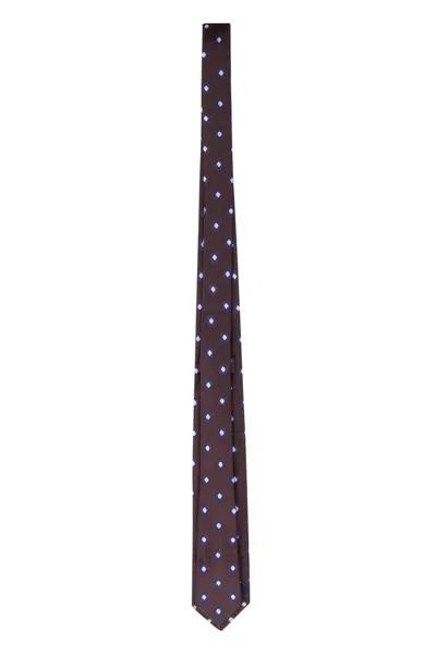 Shop Barba Silk Tie With Micro Pattern In Multicolor