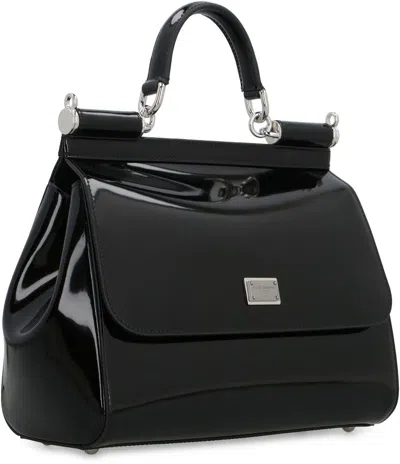 Shop Dolce & Gabbana Kim Dolce&gabbana - Sicily Leather Handbag In Black