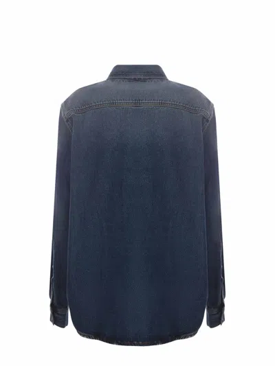 Fiorucci Camisa - Lavado Oscuro In Denim Blu