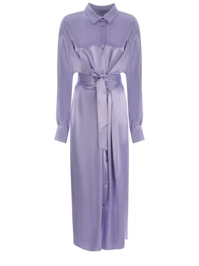 Manuel Ritz Shirt Dress  In Glicine
