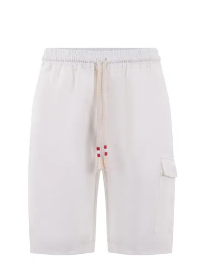 Shop Mc2 Saint Barth Linen Shorts In White