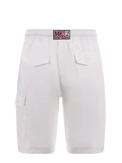 Shop Mc2 Saint Barth Linen Shorts In White
