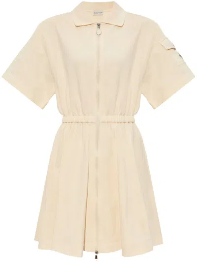 Shop Moncler Logo-appliqué Cotton Dress In Miscellaneous