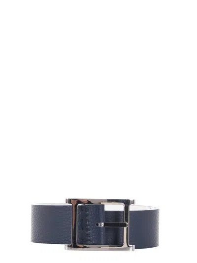 Shop Orciani Belts In Blu Scuro/bianco