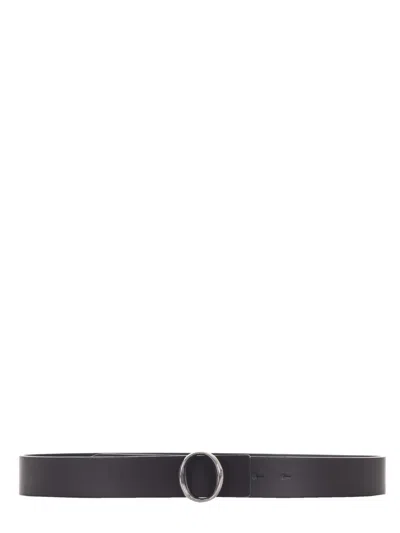 Orciani Reversible Belt In Ebano/nero