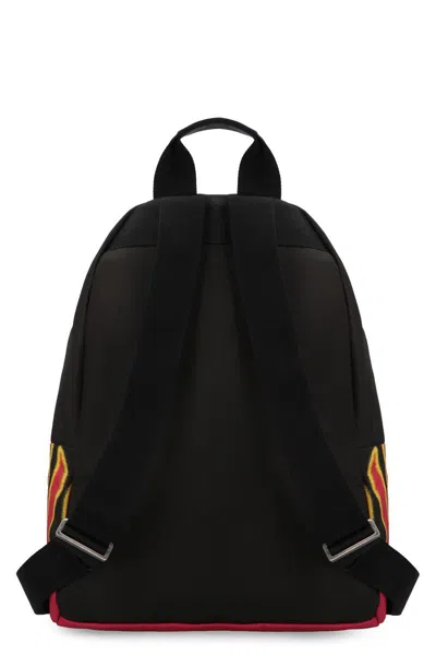 Shop Palm Angels Printed Nylon Backpack In Black