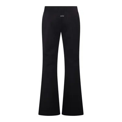 Shop Palm Angels Trousers In Navy Blue Black