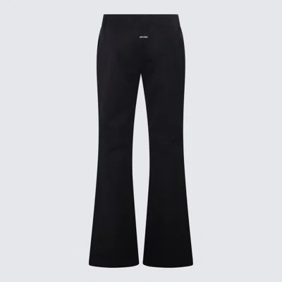Shop Palm Angels Trousers In Navy Blue Black