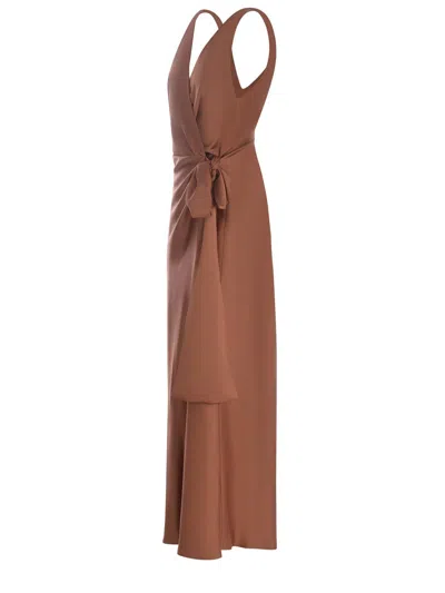 Shop Pinko Long Dress  "volpicella" In Terracotta